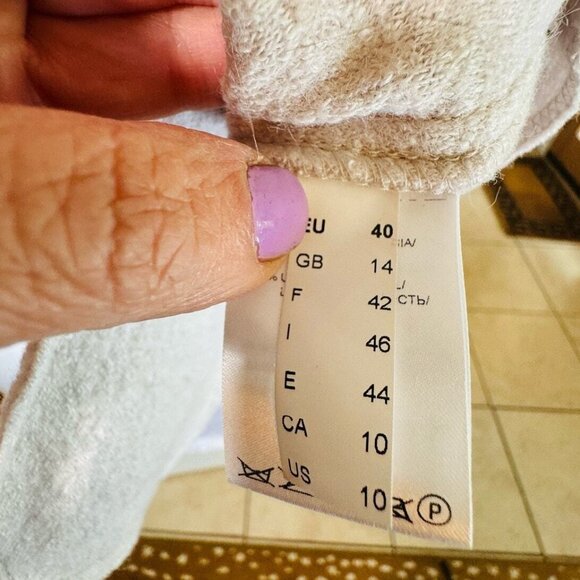 Q'Neel Nordic Design Cream Wool Sustainable Jacket Lagenlook Womens 10 Artsy - Picture 9 of 10